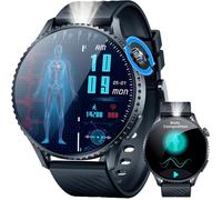 Montre Connectée Homme 1,56"" AMOLED, ECG, Appels Bluetooth, HRV, Acide Urique, Sommeil, Android/iOS