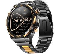 Montre Connectée Homme 14K Or Luxe avec IA ChatGPT,Écran AMOLED HD 1.43"",GPS Intégré,Lampe de Poche,Boussole,Appels