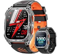 Montre Connectée Homme 2,01" HD Écran Smartwatch, 1000 mAh Batterie et 120+ Modes Sportifs, Montre Connectée Militaire avec Fréquence Cardiaque/Sommeil Moniteur et Lampe De Poche pour Android iOS