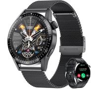 Montre Connectée Homme 2023 Ronde Smartwatch avec Bluetooth Appel Vocal Cardiofréquencemètre Moniteur de Sommeil IP67 Étanche A167