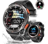 Montre Connectée Homme 3atm Étanche Avec Appels Bluetooth 1,45"" Militaire Smartwatch Avec Torche Led Compas Altitude Baromètre Fréquence Cardiaque Spo2 Surveillance Fitness Tracker Pour Andr[L1086]