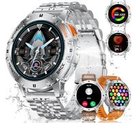 Montre Connectée Homme 530mah Avec Torche Led, 1.43'' Militär Smartwatch 3atm Étanche Avec Appels Bluetooth, 113 Modes Sportifs Fréquence Cardiaque Sommeil Podomètre Fitness Tracker Pour Ios[L605]