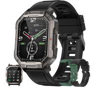 Montre Connectée Homme Appels Bluetooth, 1,83"" Sport Écran Tactile Smartwatch Bracelet Connectee Avec Moniteur De Sommeil Fréquence Cardiaque Podomètre Gps Fitness Tracker Pour Android Ios (Noir)