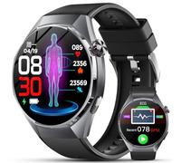 Montre Connectée Homme ave ECG+VFC/Analyse IA/Pressιon artérιelle/IMC | 1,43" AMOLED Fitness Tracker ave 24/7 Fréquence Cardiaque/SpO2/Sommeil Monitor, 120+ Modes sportifs/SOS/Appels Bluetooth