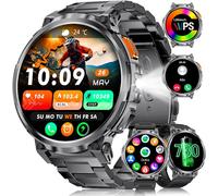 Montre Connectée Homme Avec 1,85'' Hd Grand Écran/Led Lampe, 730Mah Batterie Montre Intelligente Avec 24/7 Moniteur De Fréquence Cardiaque Et Sommeil, Ip68 Étanche Pour Android Ios, 3 Bracelets