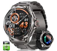 Montre Connectée Homme avec 1000 mAh Batterie, 1,92" AMOLED, 5ATM Étanche Militaire Smartwatch Homme, 120+ Modes Sportifs, Appel Bluetooth, 24/7 Fréquence Cardiaque/Sommeil/Podomètre Android iOS Noir