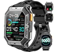 Montre Connectée Homme avec 1000 mAh Batterie 2.13'' AMOLED Grand Écran Nylon Bracelet en Vercro 10ATM Étanche Bluetooth Appel 100+ Modes Sportifs Fréquence Cardiaque Smartwatch pour Android iOS
