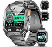Montre Connectée Homme Avec 1000 Mah Longue Durée Batterie 2.13'' Amoled Grand Écran 10atm Imperméable Bluetooth Appel 100+ Modes Sportifs Podómetro/Fréquence Cardiaque Android Ios Smartwatc[Z774]