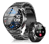 Montre Connectée Homme avec 1000mAh, 1,52'' HD Smartwatch Homme avec Appels Bluetooth, 110+ Sportifs, Suivi Fréquence Cardiaque, Sommeil Moniteur, Podomètre, IP68 Étanche Android iOS (Acier Noir)