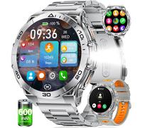 Montre Connectée Homme Avec 600Mah Batterie 1,6"" Amoled Écran/Appels/Led Lampe, 5Atm Étanche 110+ Sportifs Fréquence Cardiaque Sommeil Moniteur Smart Watch Pour Android Ios[MON9261916]