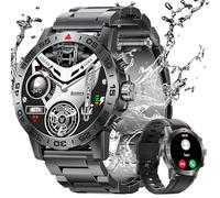 Montre Connectée Homme avec Appel Bluetooth,1.39" HD Smartwatch,100+ Modes Sportifs,Moniteur de Sommeil Fréquence Cardiaque SpO2,IP68 Étanche,Bracelet Acier Militaire Montre Podometre pour Android iOS