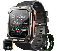 Montre Connectée Homme avec Appel Bluetooth 5.0/Numérotation, Smartwatch Compatible Samsung Huawei Xiaomi Android iOS Podometre Etanche IP68 GPS Partagé 123 Modes Sport Cardiofrequencemetre (Orange)