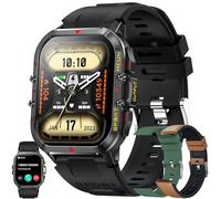 Montre Connectée Homme avec Appel Bluetooth 5.1/Numérotation, 1,96" Smartwatch Compatible Samsung Huawei Xiaomi Android iOS Podometre GPS Partagé Montre 123 Mode Sports Cardiofrequencemetre (Noir)