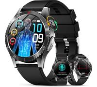 Montre Connectée Homme Avec ¿¿¿+Hrv/¿¿¿¿É¿¿¿/Acide Urique/Imc, 1.43"" Amoled Smartwatch Avec Appel Bluetooth, 24H Cardiofrequenceme/Spo2, Sommeil, Appel D'Urgence Sos Pour Android/Ios