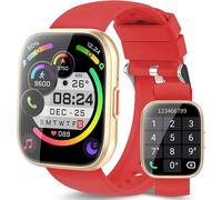 Montre Connectée Homme Femme, 1.85"" Hd Smartwatch Avec Appel Bluetooth, 110+ Modes Sportifs, Montre Intelligente Etanche Ip68 Avec Podometre/Sommeil/Cardiofrequencemetre Pour Android Ios, Rouge