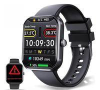Montre Connectée Homme Femme avec Alarme Température, 1.90" Smartwatch avec Appel Bluetoot, 24H Spo2/Sommeil/Cardiofréque ncemètre, 100+ Sportifs Montre Sport, Appel d'urgence SOS pour Android iOS