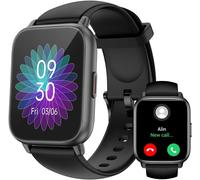 Montre Connectée Homme Femme avec Appel Bluetooth Smartwatch avec Podometre Cardiofrequencemetre Oxymetre Montre Sport pour iPhone Android Etanche IP68 Notification Chronometre Meteo Noir