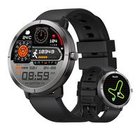 Montre Connectée Homme Femme avec GPS,10 Jours Batterie,1,35'' Amoled Écran/Aluminium Boîtier/5ATM,170+ Modes Sportifs,Fitness Tracker avec Fréquence Cardiaque,Suivi de Sommeil,pour iOS Android,Noir