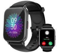 Montre Connectée Homme/Femme Bluetooth, Appels, Podomètre, Cardiofréquencemètre, SpO2, IP68, Météo, Android/iPhone, Noir
