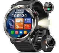 Montre Connectée Homme Femme, Illumination,Batterie 100 Jours, Écran Tacile 1.45"" Tft, Appel Bluetooth, Cardiofréquence, Analyse Sommeil, 100+ Modes Sport,Pour Android/Ios (Noire)