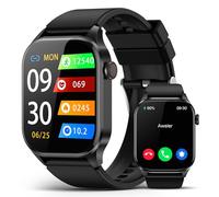 Montre Connectée Homme Femmes,Smartwatch avec Appels Bluetooth,2.04" AMOLED Montre Intelligente Fitness avec Pression Artérielle, Oxygène du Sang, Fréquence Cardiaque, Etanche IP68, pour Android iOS