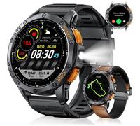 Montre Connectée Homme Gps, La Boussole/Lampe De Poche Led, 1.43"" Amoled Smartwatch, 170+Sportifs/Podometre/Sommeil/Ip68 Etanche Montre Running Homme, Smart Watch Avec Android Ios