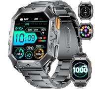 Montre Connectée Homme Militaire,1000mAh Batterie pour Android iOS/256MB Mémoire/Boussole/Baromètre,2.13" AMOLED Smartwatch Homme avec Appel Bluetooth,10ATM Étanche,100+ Modes Sportifs Tracker Fitnes