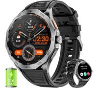 Montre Connectée Homme Militaire, Écran Tactile Uhd 1,85"", 710 Mah, 100+ Modes Sportifs, Surveillance De La Santé 24/7¿Réponse/Numérotation D'appel Bluetooth¿Smartwatch Pour Android Ios, Acier Argent