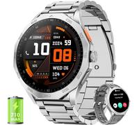 Montre Connectée Homme Militaire, Écran Tactile Uhd 1,85"", 710 Mah, 100+ Modes Sportifs, Surveillance De La Santé 24/7¿Réponse/Numérotation D'appel Bluetooth¿Smartwatch Pour Android Ios, Acier Argent