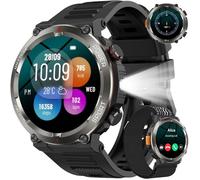 Montre Connectée Homme,Militaire Smartwatch Appels Bluetooth,Torche LED,Batterie 960mAh,1.45"" HD,Fréquence Cardiaque,Sommeil,SpO2