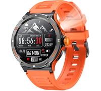 Montre Connectée Homme Smartwatch Sport: Bluetooth Appel 1.53"" HD 3ATM Étanche Bracelet Connectee avec Torche LED Boussole