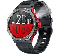 Montre Connectée Homme Smartwatch Sport: Bluetooth Appel 1.53" Hd 3Atm Étanche Bracelet Connectee Avec Torche Led Boussole Moniteur De Sommeil Fréquence Cardiaque Spo2 Fitness Tracker Pour Android Io