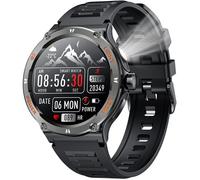 Montre Connectée Homme Smartwatch Sport: Bluetooth Appel 1.53"" Hd 3Atm Étanche Bracelet Connectee Avec Torche Led Boussole Moniteu