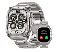 Montre Connectée homme SmartWatch Sport GPS 5ATM KOSPET M4 1.96"" Tracker d'Activit Android iOS Samsung Iphone Argent 2 Bandes