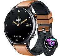 Montre Connectée Homme Smartwatch Sport - Repondre Appel 1.39'' Étanche Écran Tactile Bracelet Connectee Avec Moniteur De Sommeil Fréquence Cardiaque Podomètre Fitness Tracker Pour Android Ios(Cuir)