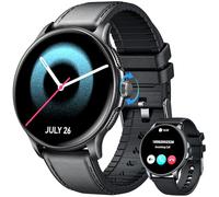 Montre Connectée Homme Smartwatch Sport: Repondre Appel 1.43" AMOLED Tactile Étanche Écran Bracelet Connectee avec Moniteur de Sommeil Fréquence Cardiaque Fitness Tracker pour iOS et Android (Cuir)