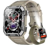 Montre Connectée Homme Sport W60 2.01 HD Hybride Lunette Boussole Appel Bluetooth Assistant Vocal IP68 5 jours Météo 900mAh - Gris