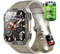 Montre Connectée Homme Sport W60 2.01 HD Hybride Lunette Boussole Appel Bluetooth Assistant Vocal IP68 5 jours Météo 900mAh - Gris