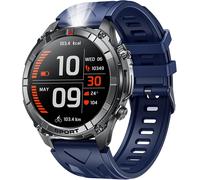 Montre Connectée Homme Sport Smartwatch: 1.52" Ronde Militaire Smart Watch Avec Appels Bluetooth Lecteur De Fréquence Cardiaque Spo2 Lampe De Poche Led Étanche Ip68 Fitness Tracker Pour Ios Android