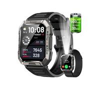 Montre Connectée Homme Sport W60 2.01" HD Hybride Lunette Boussole Appel Bluetooth Assistant Vocal IP68 5 jours Météo 900mAh - Noir