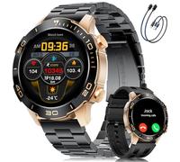 Montre Connectée Homme, Sports/D'affaires, 1,43" AMOLED Écran Smartwatch Homme avec Appel Bluetooth, IP68 Étanche, 170+ Modes Sportifs/Fréquence Cardiaque/Sommeil Compatible Android iOS, Ambre Noir