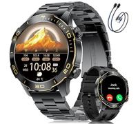 Montre Connectée Homme, Sports/D'affaires, 1,43" AMOLED Écran Smartwatch Homme avec Appel Bluetooth, IP68 Étanche, 170+ Modes Sportifs/Fréquence Cardiaque/Sommeil Compatible Android iOS, Noir Or