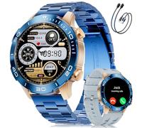 Montre Connectée Homme, Sports/D'affaires, 1,43" AMOLED Écran Smartwatch Homme avec Appel Bluetooth, IP68 Étanche, 170+ Modes Sportifs/Fréquence Cardiaque/Sommeil Compatible Android iOS, Bleu