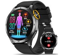 Montre Connectée Hommes Femmes ECG+HRV 1.43"AMOLED Smartwatch Tensιon Artérιelle/BMI/Acιde Urιque/Lιpιdes/Sommeil Montre Intelligente Santé Appel Bluetooth/SOS d'urgence/24H Fréqυence cardιaqυe/SPΘ2