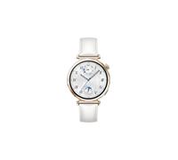 Huawei Montre connectée Watch GT 5 41 mm dorée acier inoxydable bracelet cuir reconstitué blanc