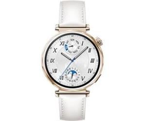 Montre connectée Huawei Watch GT 5 41 mm doré en acier inoxydable avec bracelet en cuir reconstitué Blanc G