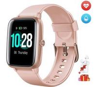 Montre Connectée Intelligente Homme Femme Ecran Bracelet Connecté Tracker d’activité Podomètre pour iPhone Samsung Huawei-Rose G