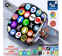 Montre connectée M99 Mini, nouveau package, écran AMOLED 2,29 pouces, 5G LTE, Android, avec caméra rotative, GPS, WIFI, emplacement pour carte SIM, 2100 mAh M99 Mini Orange