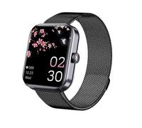 Montre connectée Milan Black Steel, moniteur de glycémie, de température corporelle, ECG + PPG, HRV,