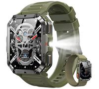 Montre connectée militaire batterie 900mAh écran 2.01 "", lampe et boussole , suivi cardiaque, 2 Bracelet ,étanche résistante outdoor